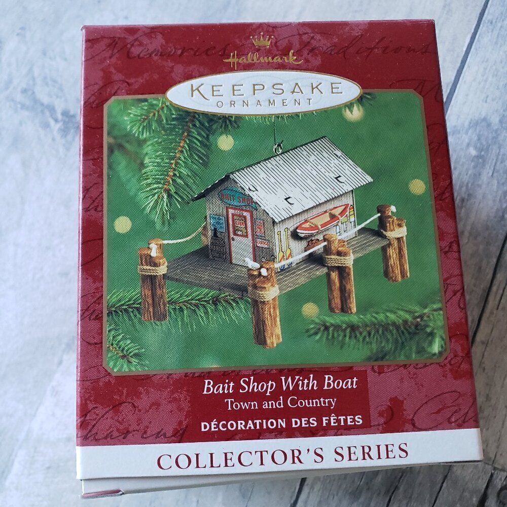 NWT - 2000 Bait Shop With Boat, Town and Country #2 - Hallmark Keepsake Ornament